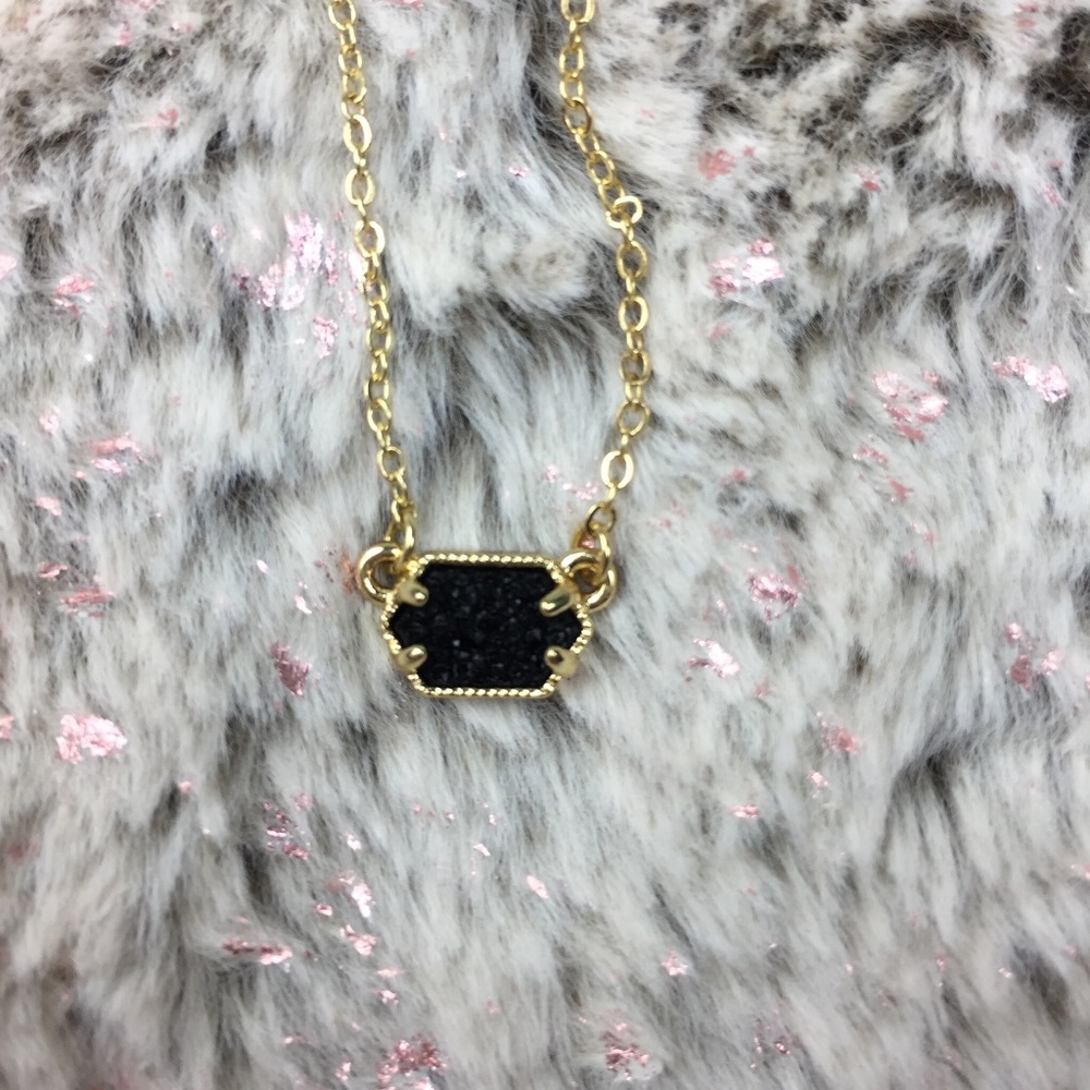 Black Druzy Necklace